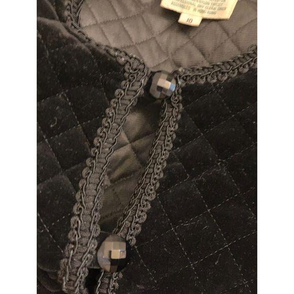 Vintage quilted black velvet jacket - Picture 3 of 5